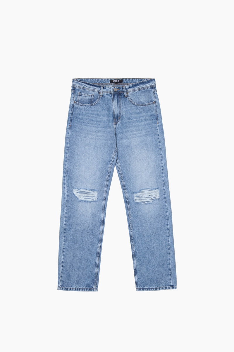 JEANS LABEL LIGHT BLUE BROKEN