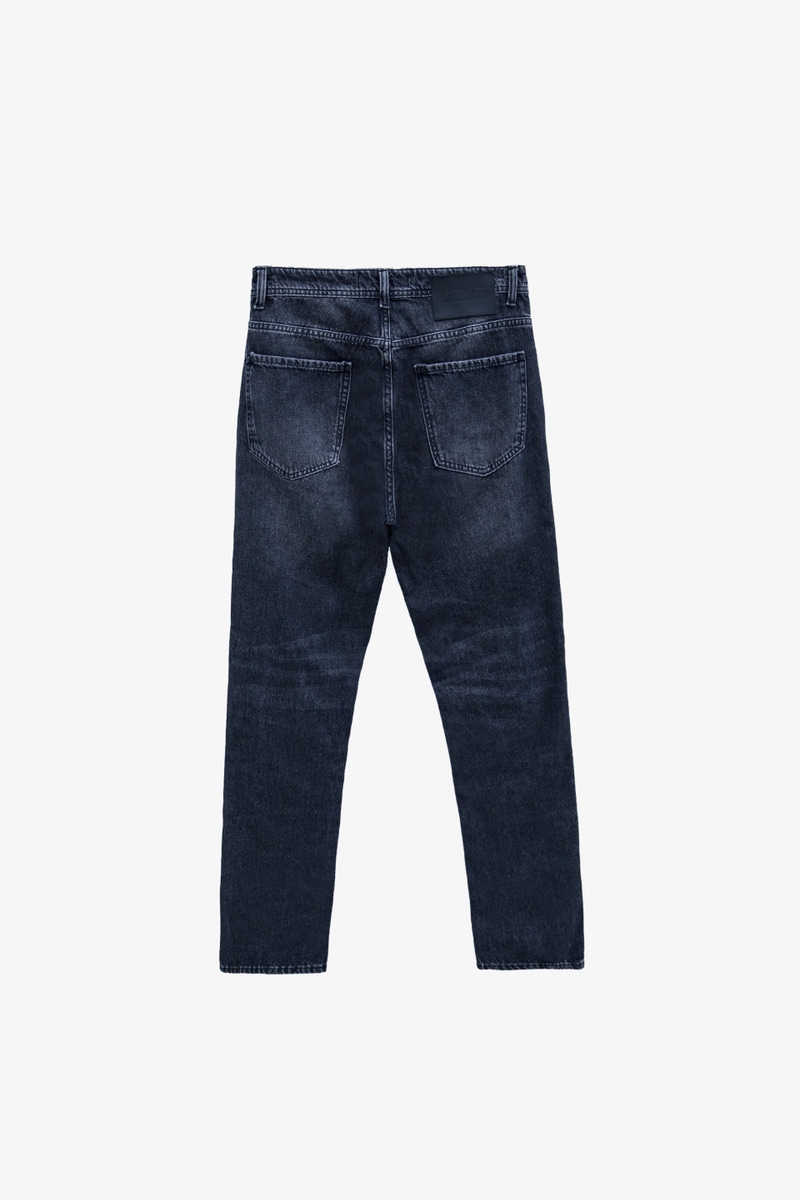 JEANS LABEL STRAIGHT BLACK BROKEN